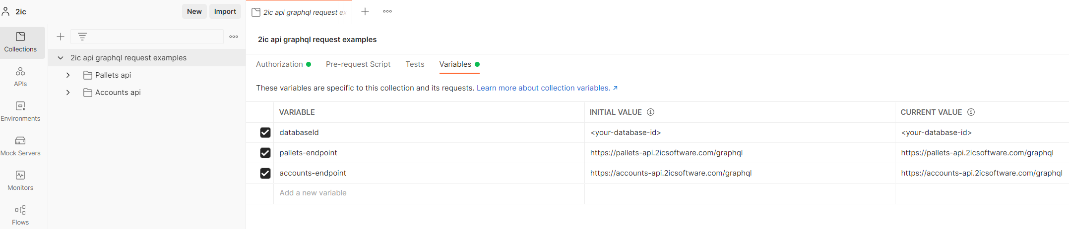 Database Id Postman