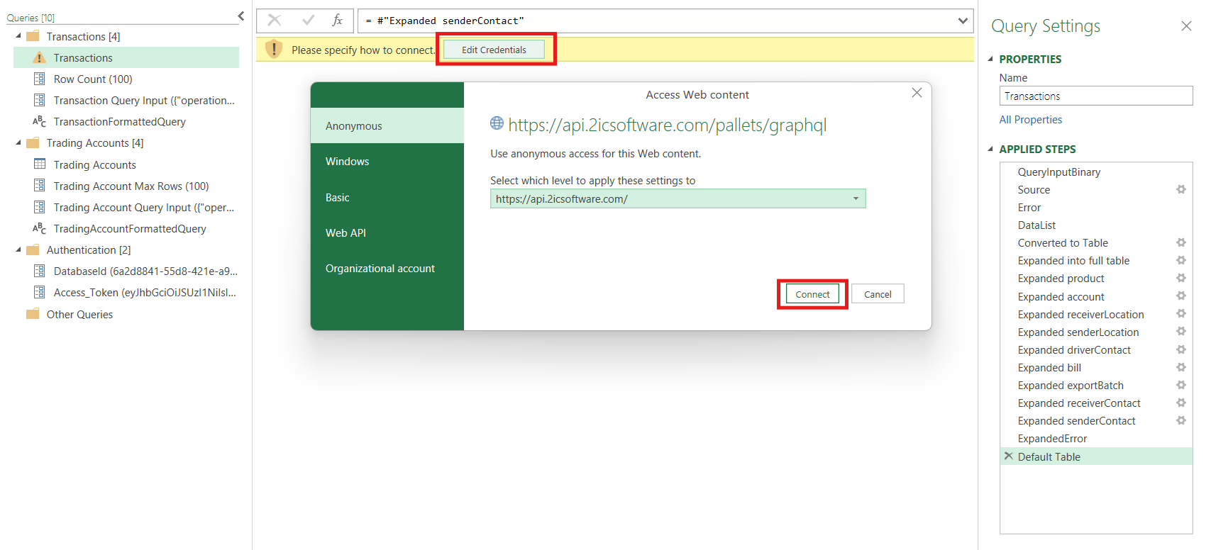 Power Query nav
