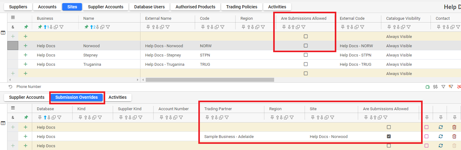Submission Overrides